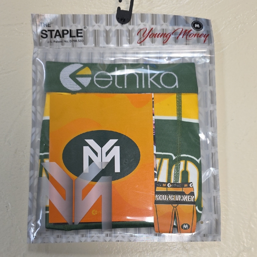 Ethika Green and Orange Logo Athletic Boxer Briefs
